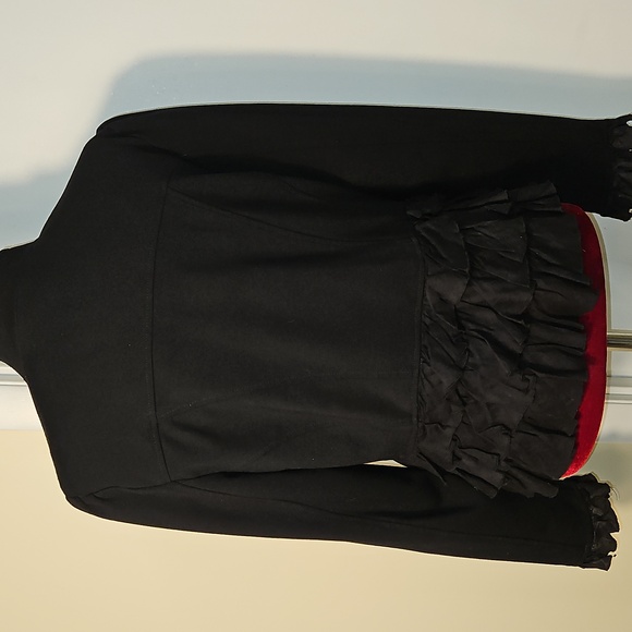 Black Ruffled Jacket Size Large - Picture 4 of 8
